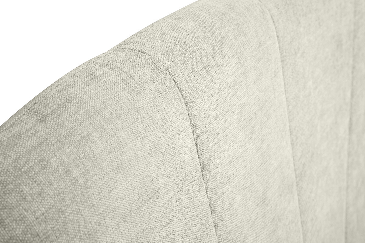 T�te de lit en tissu effet velours textur� beige L169 cm ALANIS