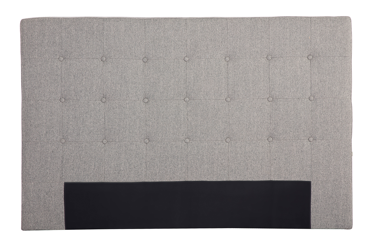 Tte de lit en tissu gris clair 170 cm LUTECE