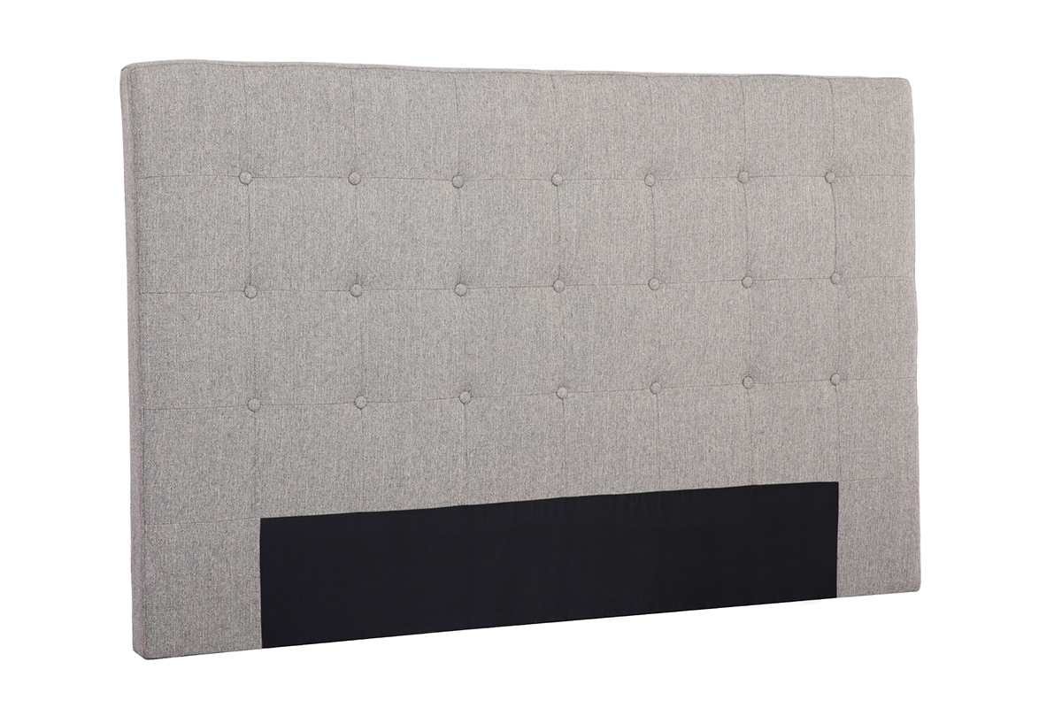 Tte de lit en tissu gris clair 170 cm LUTECE
