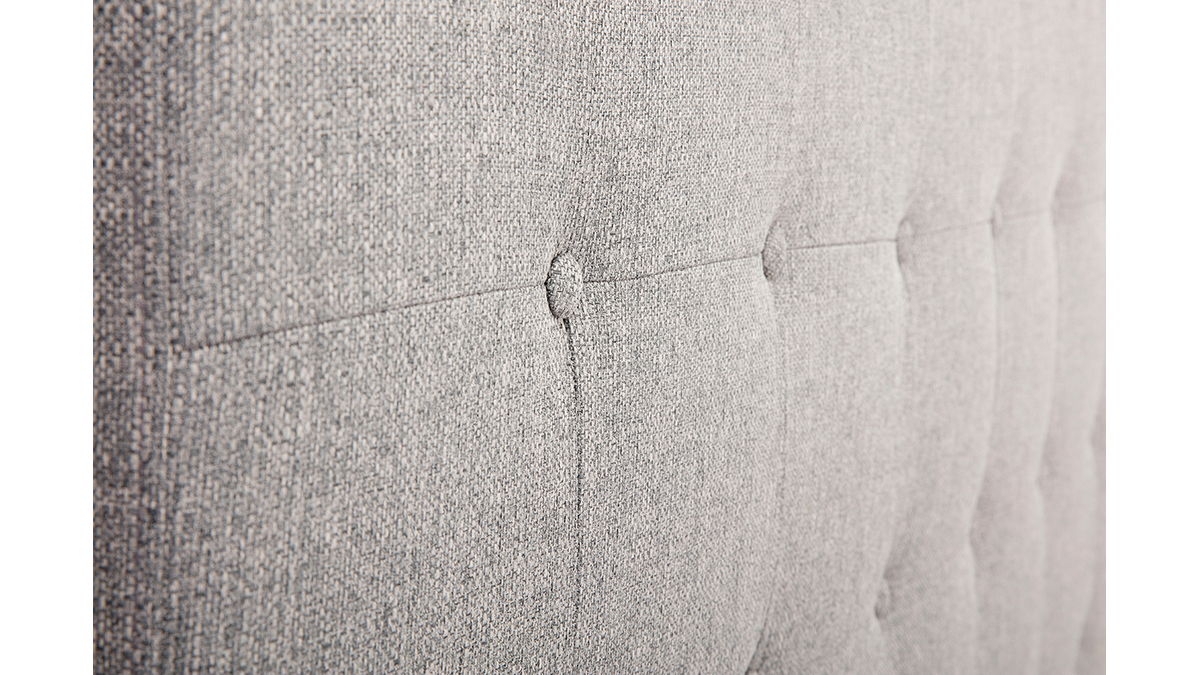Tte de lit en tissu gris clair 170 cm LUTECE