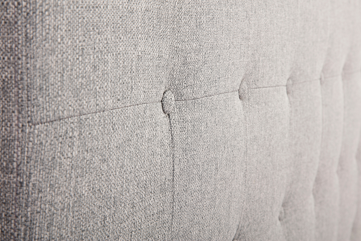 Tte de lit en tissu gris clair 170 cm LUTECE