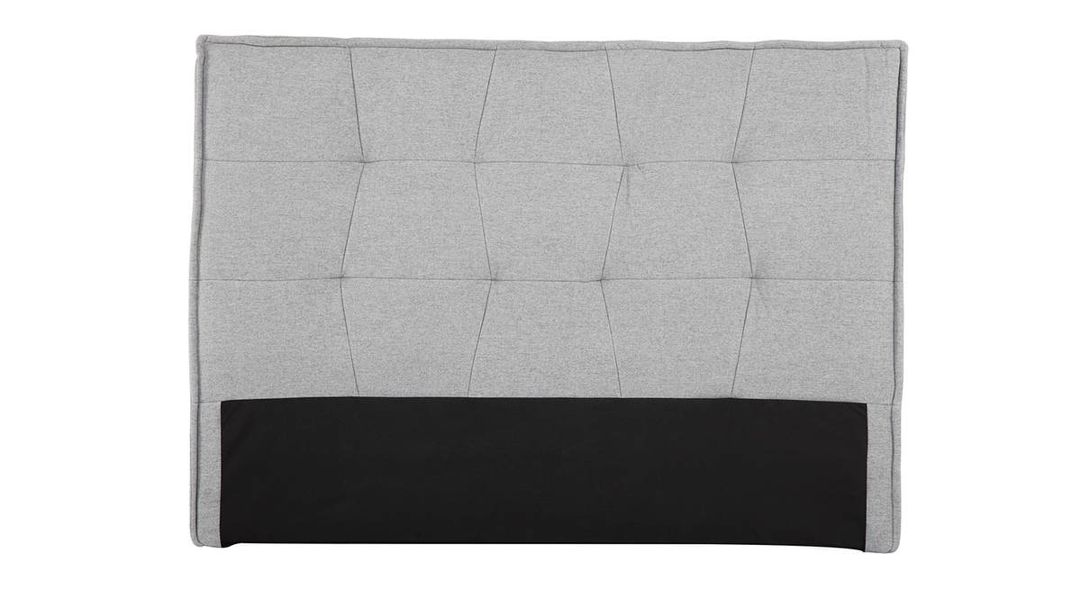 Tte de lit en tissu gris clair L150 cm SUKA