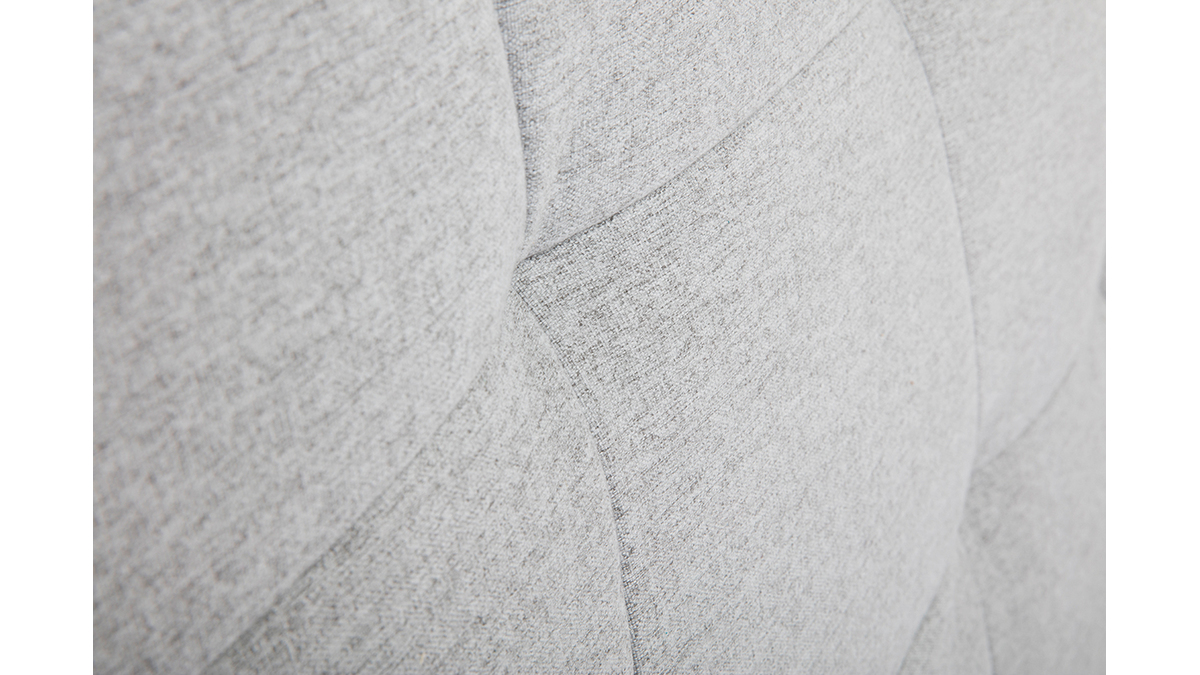 Tte de lit en tissu gris clair L150 cm SUKA