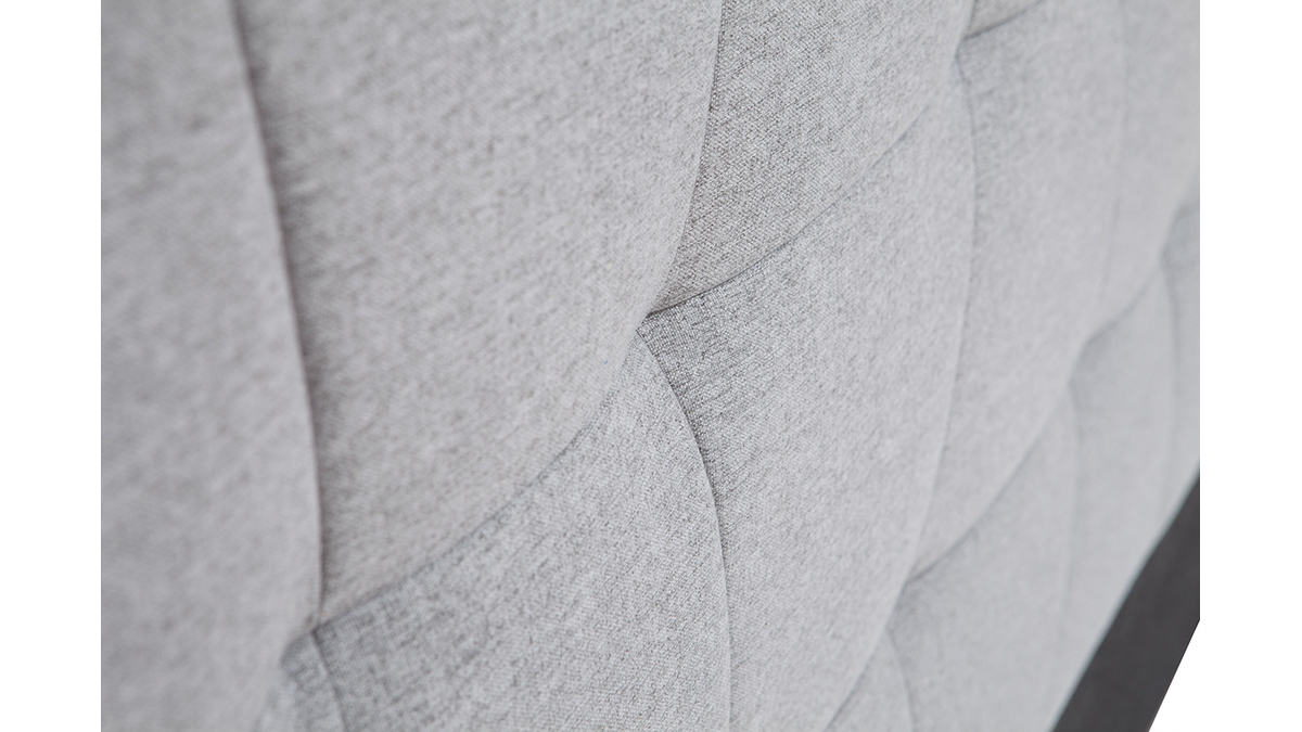 Tte de lit en tissu gris clair L170 cm SUKA