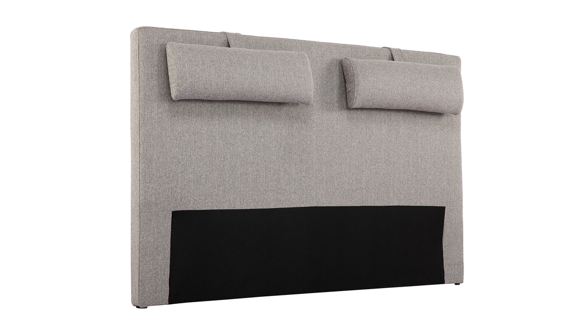 Tête de lit en tissu gris clair LORRY - Miliboo & Stéphane Plaza