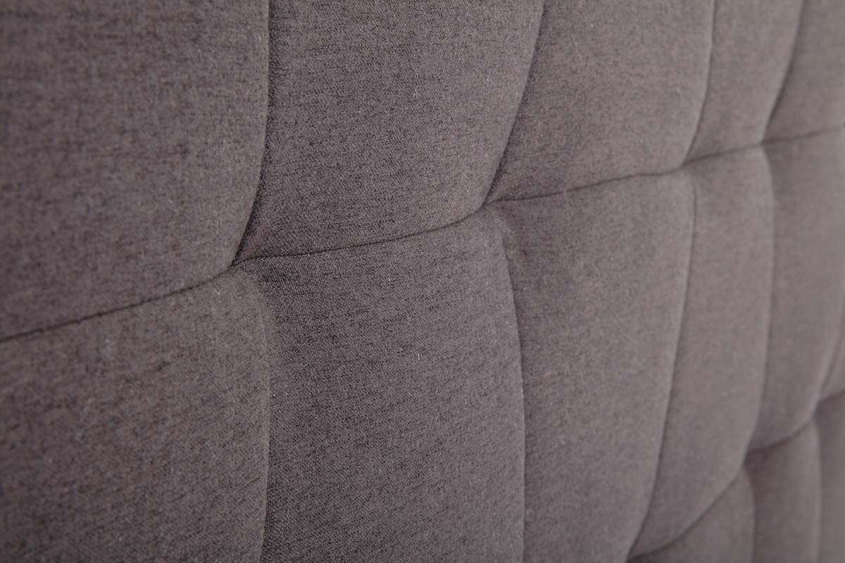T�te de lit en tissu gris fonc� L170 cm SUKA