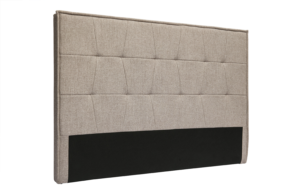 Tte de lit en tissu taupe L170 cm SUKA