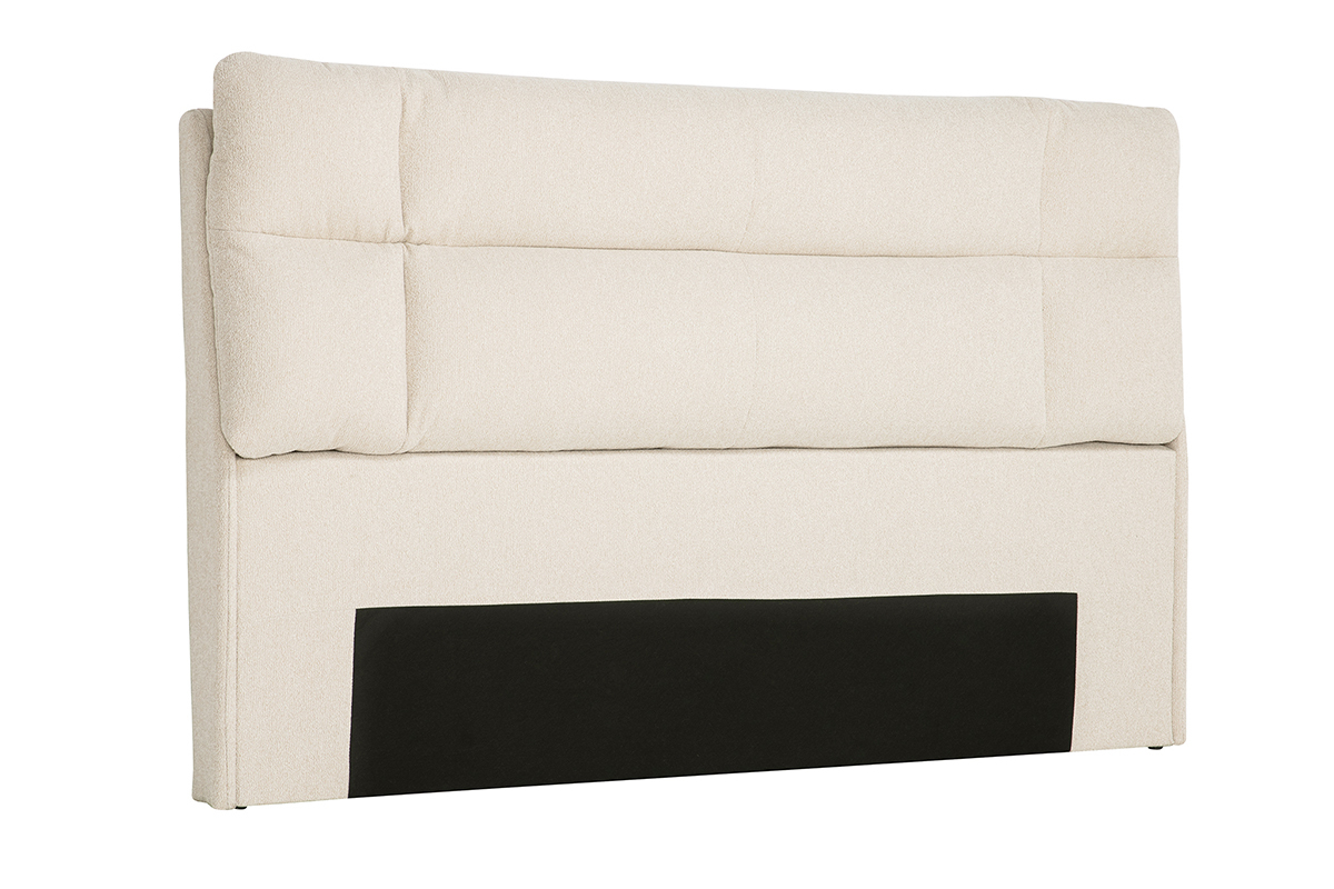 Tte de lit en tissu textur beige L160 cm HONO
