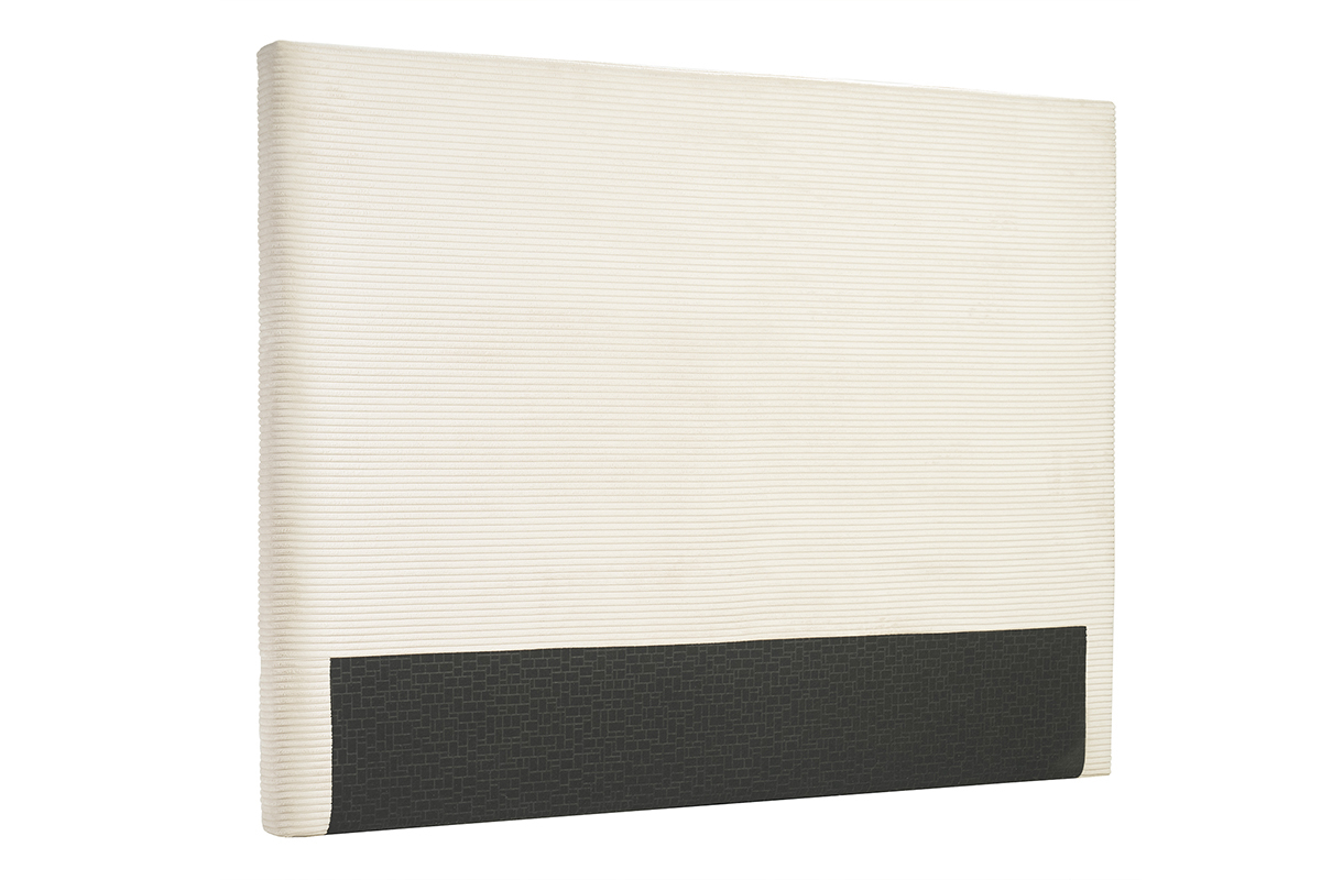 Tte de lit en tissu velours ctel beige L160 cm YOLANDA