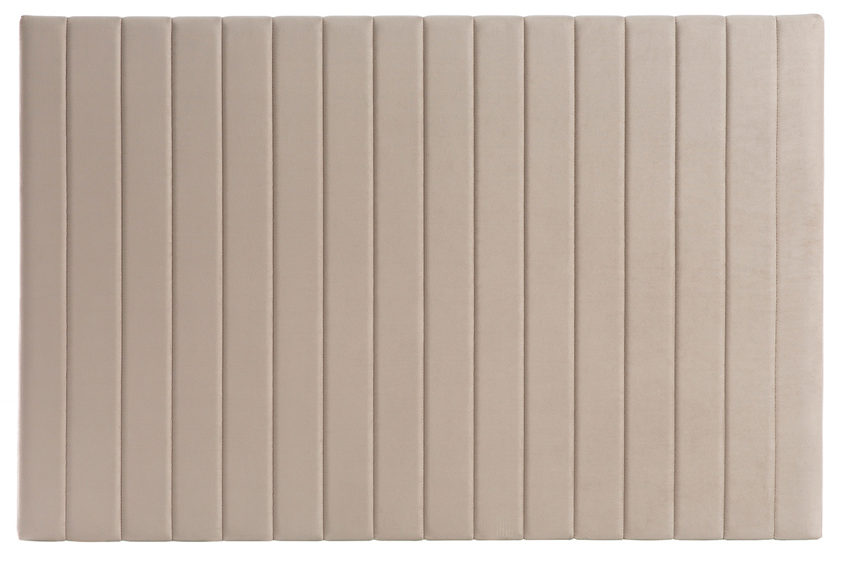 Tte de lit en tissu velours taupe L170 cm NEHA