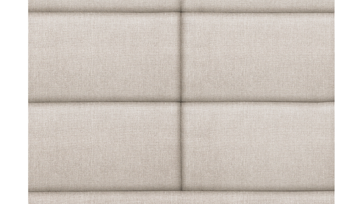 Tte de lit moderne en tissu beige naturel 140 cm ANATOLE