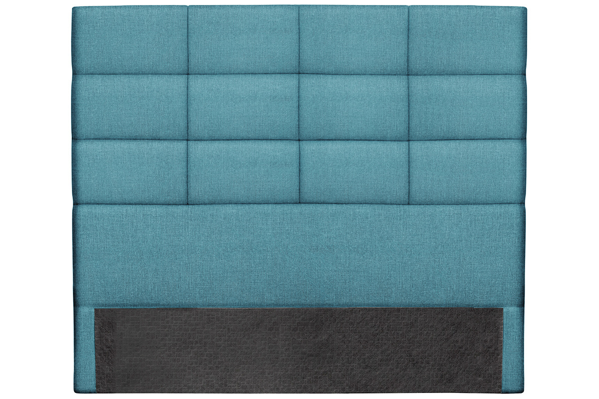 Tte de lit moderne en tissu bleu canard 140 cm ANATOLE