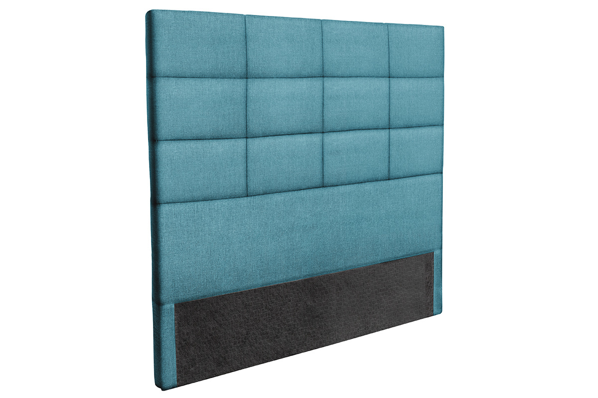 Tte de lit moderne en tissu bleu canard 140 cm ANATOLE