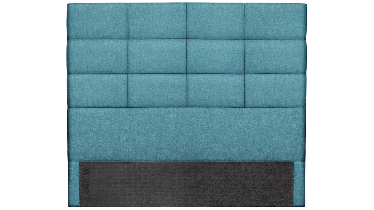 Tte de lit moderne en tissu bleu canard L160 cm ANATOLE