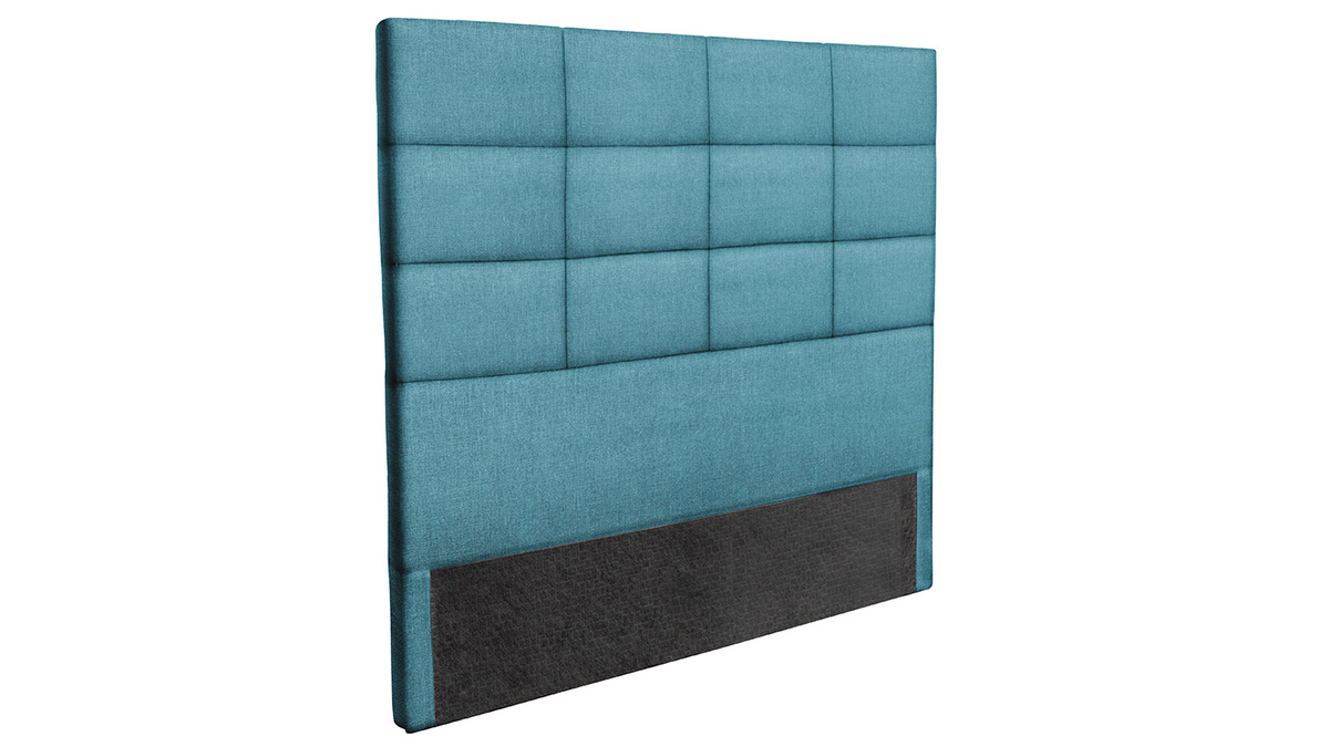 Tte de lit moderne en tissu bleu canard L160 cm ANATOLE