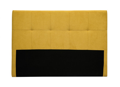 Tête de lit tissu effet velours jaune moutarde 160 cm CLOVIS