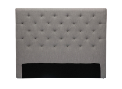 T&ecirc;te de lit tissu gris clair 140 cm ENGUERRAND