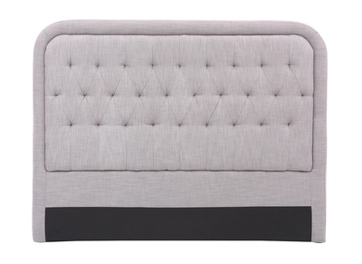 Tête de lit tissu gris clair 160cm LOUIS - Tête de lit tissu gris clair 160cm LOUIS