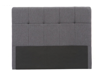 T&ecirc;te de lit tissu gris fonc&eacute; 160 cm CLOVIS