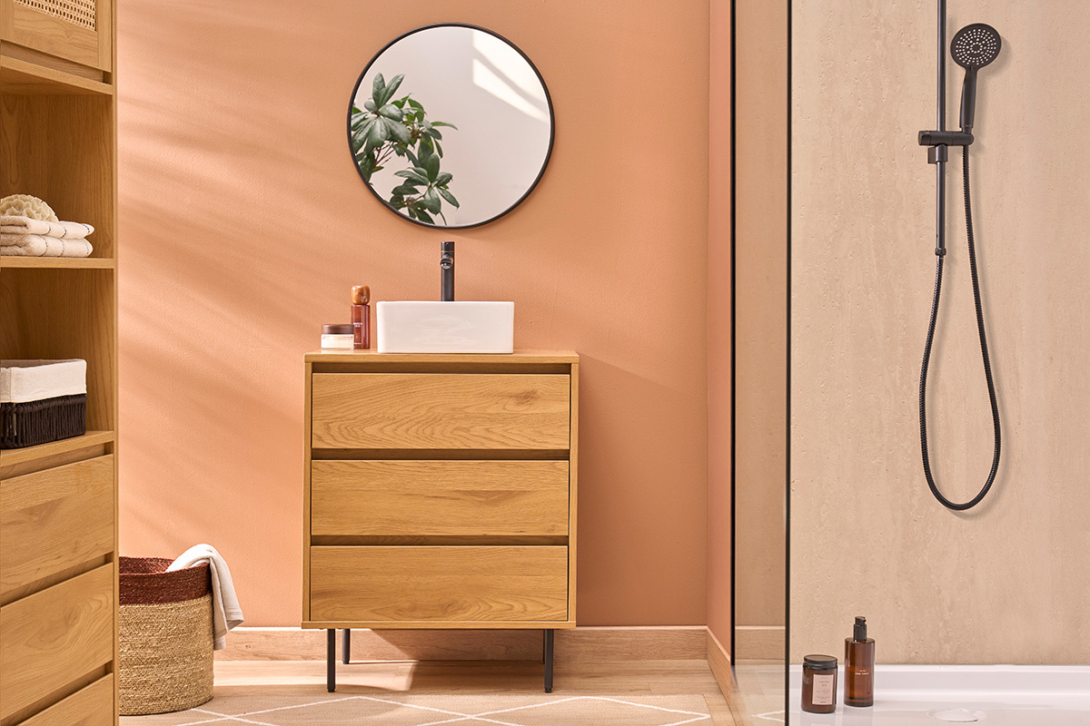 Vasque carr�e en c�ramique blanche L30.5 cm CLEMI