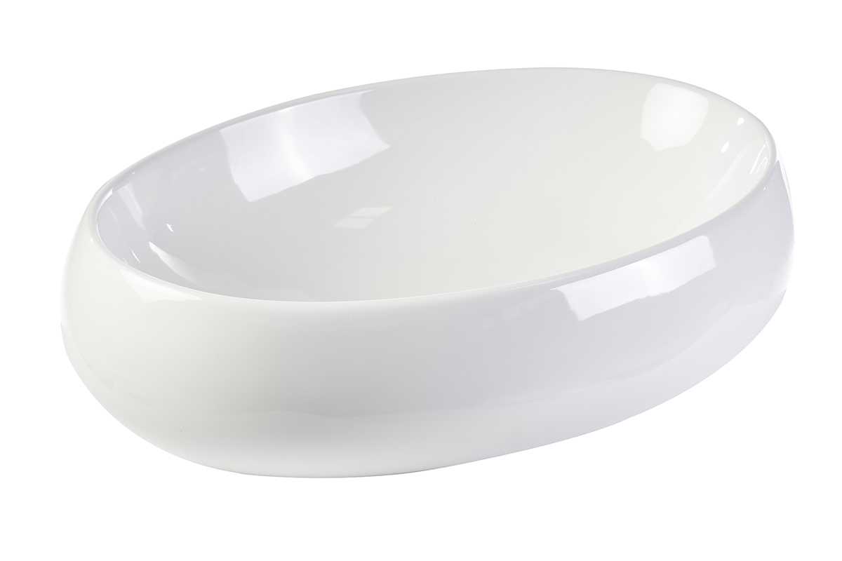 Vasque ovale en c�ramique blanche L60.5 cm GALEA