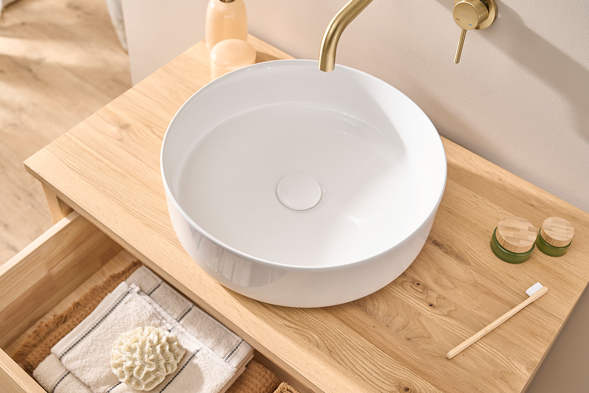 Vasque ronde en c�ramique blanche D40.5 cm ISLA